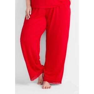 State of Day Women's Lace-Trim Camisole Pajama Pants Red Size M 0169 (Just Pants